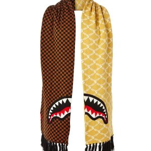 SPLIT CHECKERED SHARK SCARF